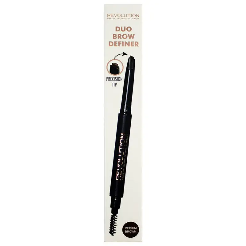 Makeup Revolution Duo Brow Pencil Medium Brown 4 Makeup Revolution Duo Brow Pencil Medium Brown - Bilde 2