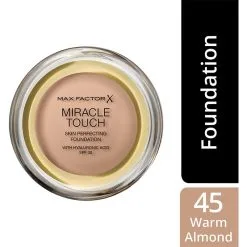Max Factor Miracle Touch Liquid Illusion Foundation 45 Warm Almond -Øyne butikk Y 1611 045