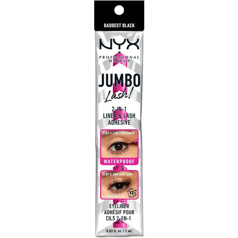 NYX Professional Makeup Jumbo Lash! 2-in-1 Liner & Lash Adhesive Baddest Black 01 6 NYX Professional Makeup Jumbo Lash! 2-in-1 Liner & Lash Adhesive Baddest Black 01 - Bilde 4